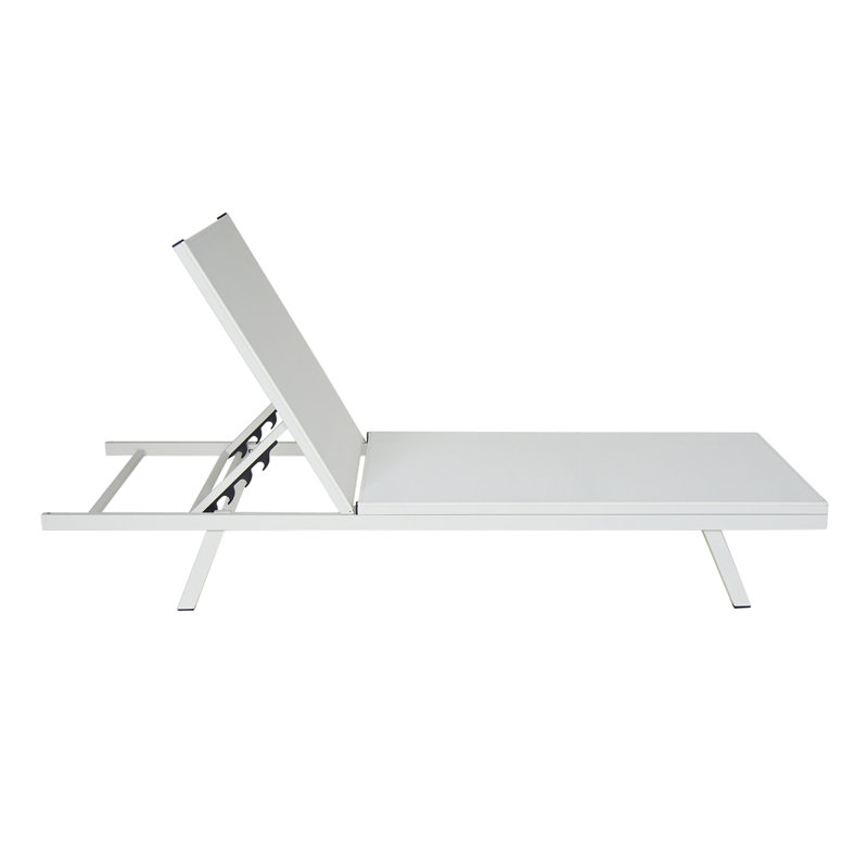 Salton White Aluminum Adjustable Outdoor Chaise Lounge