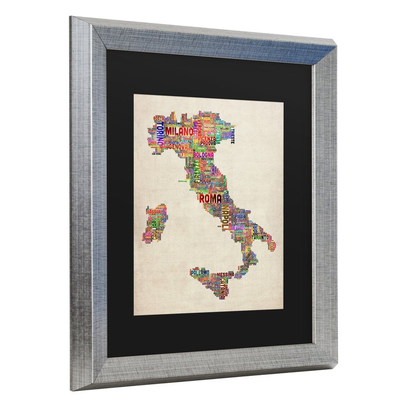 «Italy II» par Michael Tompsett, reproduction d'art graphique sur toile, H 14 po x l 11 po x P 0,5 po, Argent