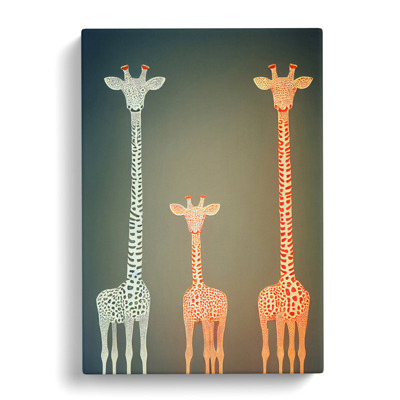 The Three Giraffes - Wrapped Canvas, 50cm H x 35cm W x 3cm D