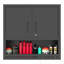 Armoire de rangement murale en métal avec porte verrouillable et tablette ouverte-753906356