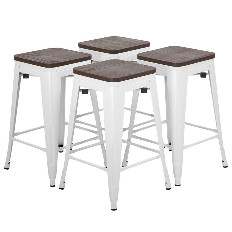 Tabouret de comptoir 24 po Malakoff, Blanc