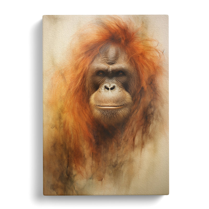 Orangutan Tachisme - Single Picture Frame Print, 60cm H x 40cm W x 3cm D