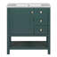 Meuble-lavabo de style transitionnel 30 po avec lavabo en céramique-563376976