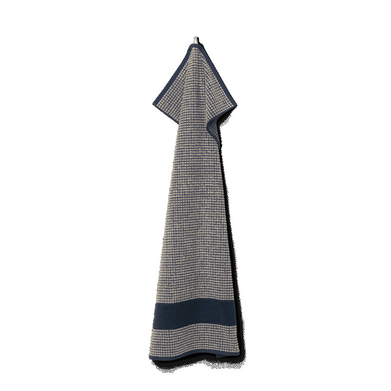 Reinetta Organic 100% Cotton Midweight Bath Towel, Blue/Sand