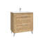 Rose C80F Free Standing Bathroom Vanity Unit in Matte White with Polished Chrome Handles-2038980083-2038980087