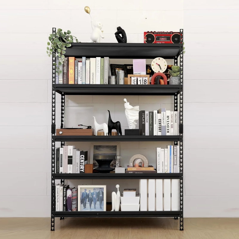 Étagère de rangement robuste à 5 niveaux en métal, armoire de rangement robuste, adaptée à divers besoins de rangement