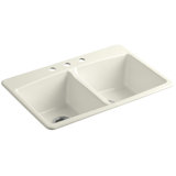 33" L x 22" W x 9-5/8" Top-Mount Double-Equal Kitchen Sink