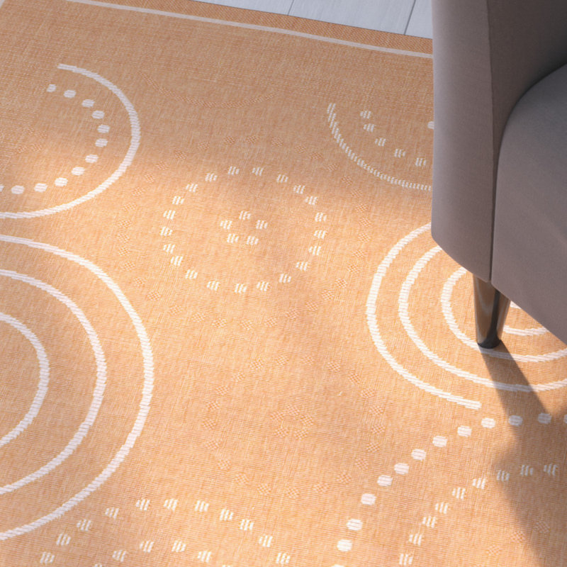 Tapis d'intérieur / extérieur à motif géométrique Herefordshire Performance, 4 pi x 5 pi 7 po