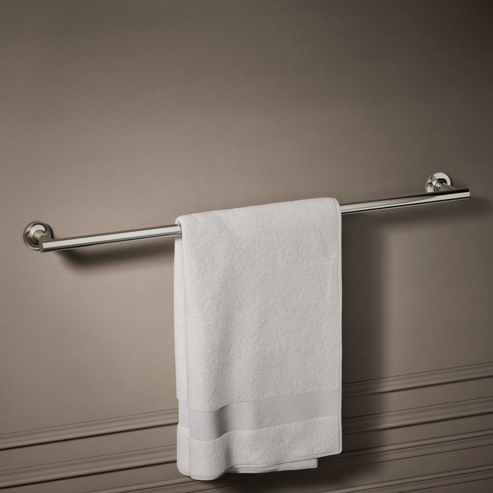 Purist 30" Wall Mounted Towel Bar, Vibrant Moderne Brushed Gold, 1.88" H x 30" L x 3.25" D