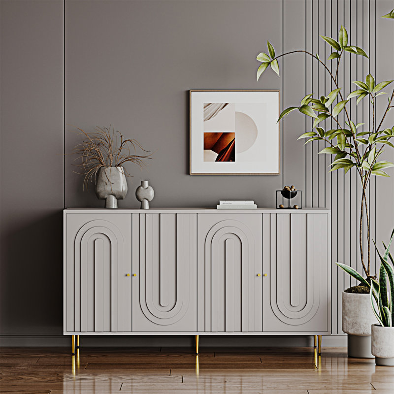 Armoire de rangement Buffet Modern, Gris