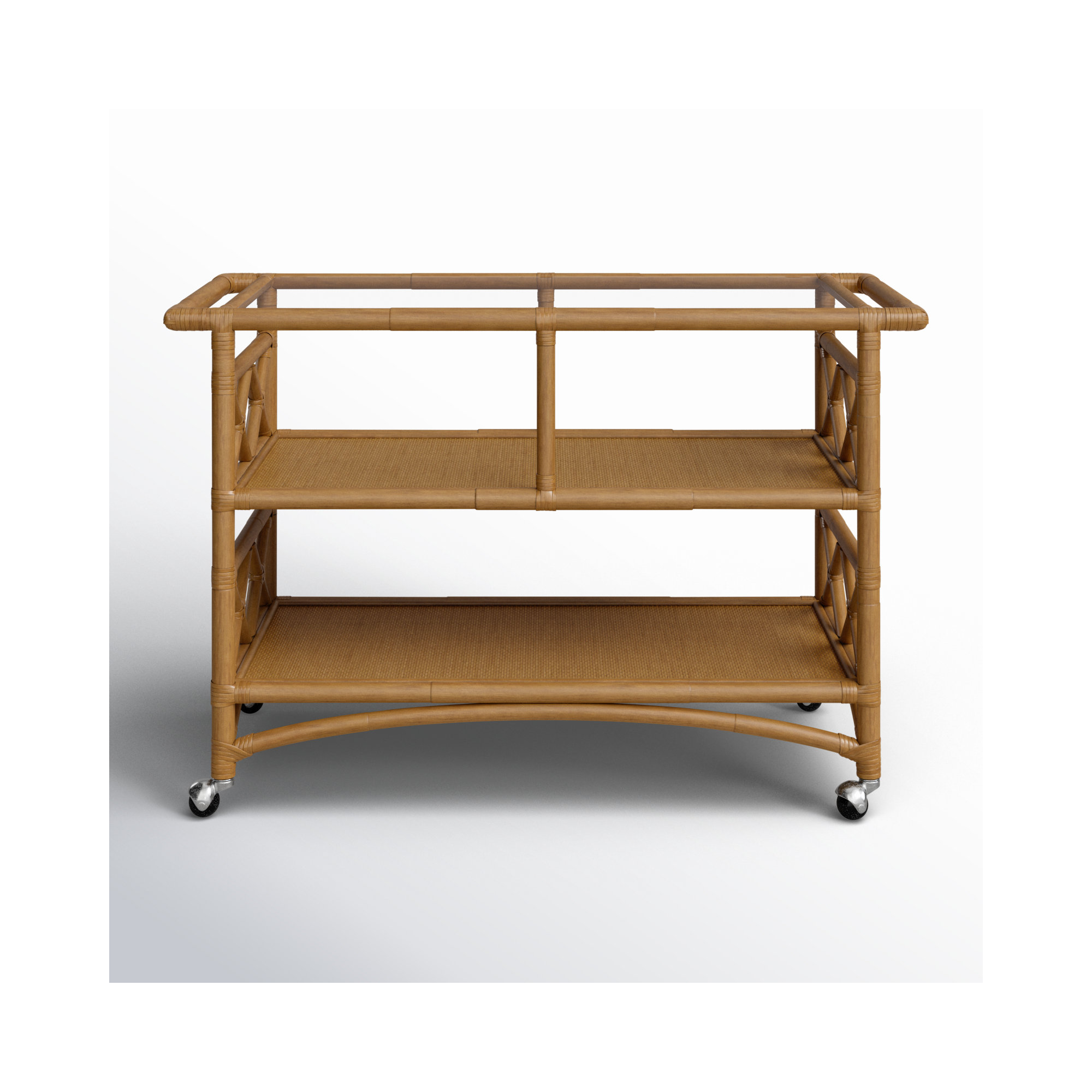 Abbott Wicker / Rattan Bar Cart, Havana
