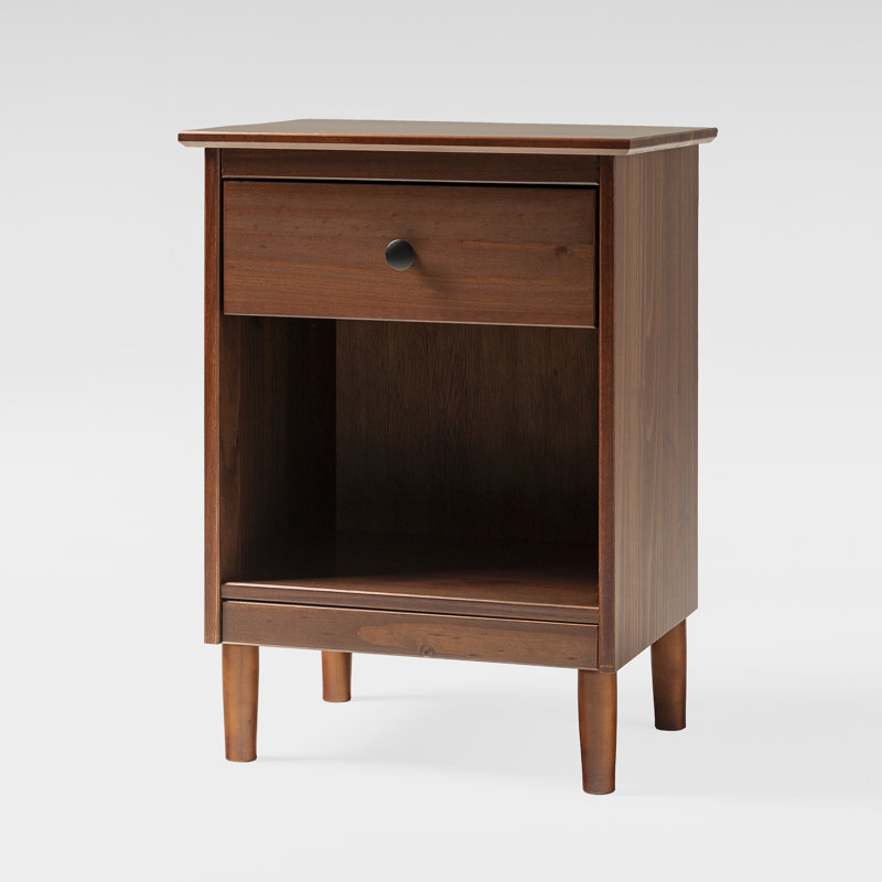 46 cm W Bedside Table, Walnut