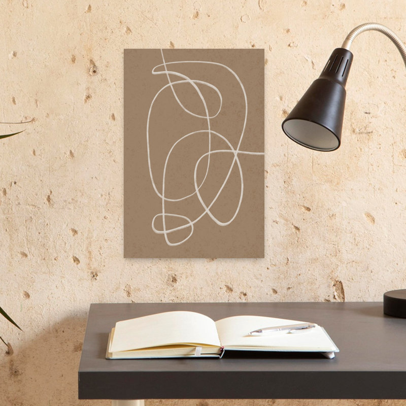 Minimalist Line Composition 04, art mural contemporain abstrait, H 18 po x l 12 po