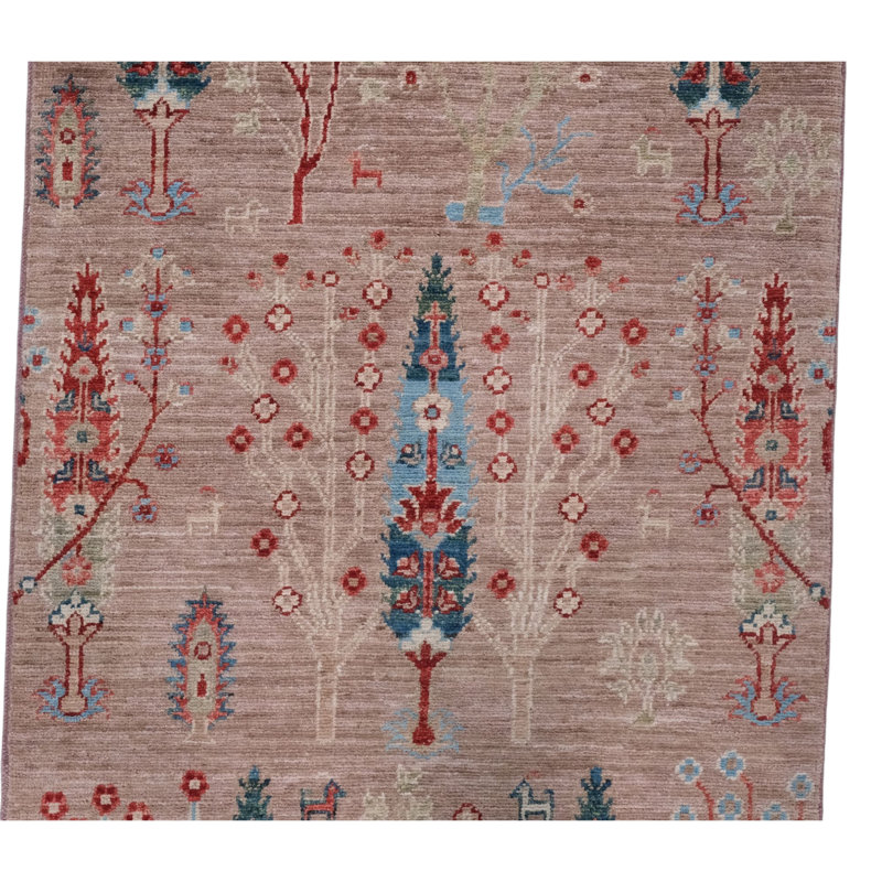 High-Quality Hand-Knotted Pink And Red Area Rug