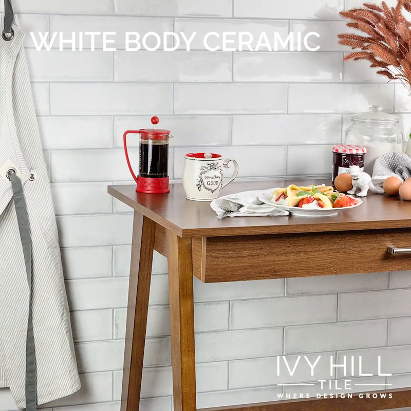 Moze White 3x12 Ceramic Bullnose Tile Trim