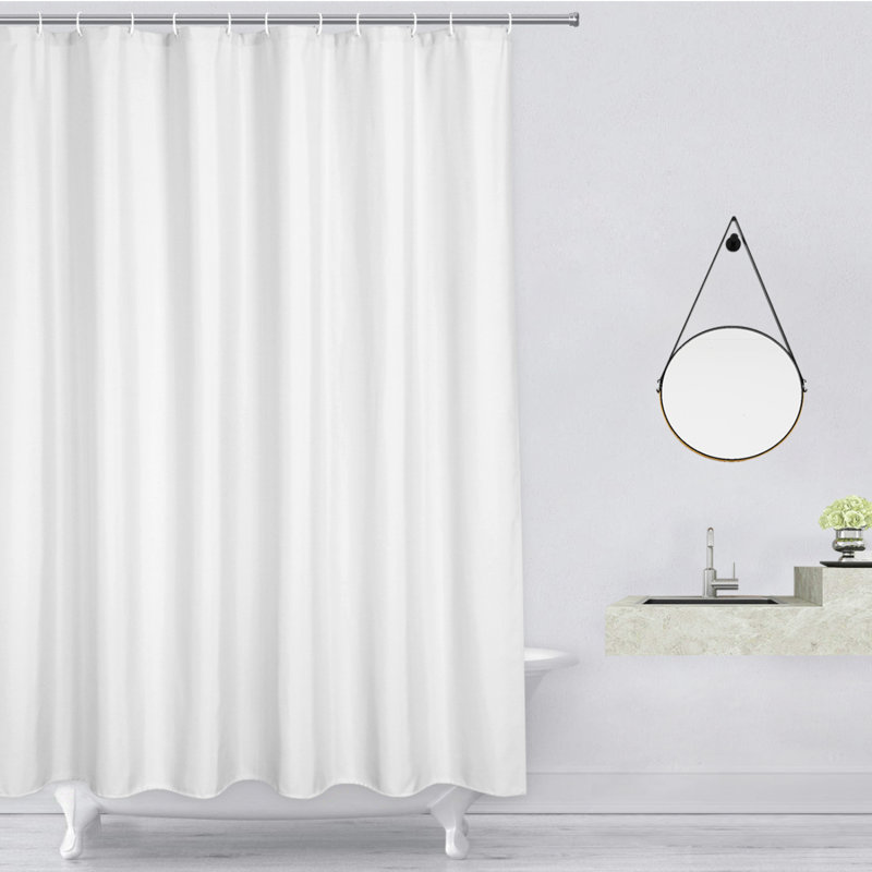 Luxury Robust Flax Linen-Look Shower Curtain for Stalls - 240GSM Waterproof Washable Fabric with Hooks - Form Resistant - Brown, 72x84 Inch