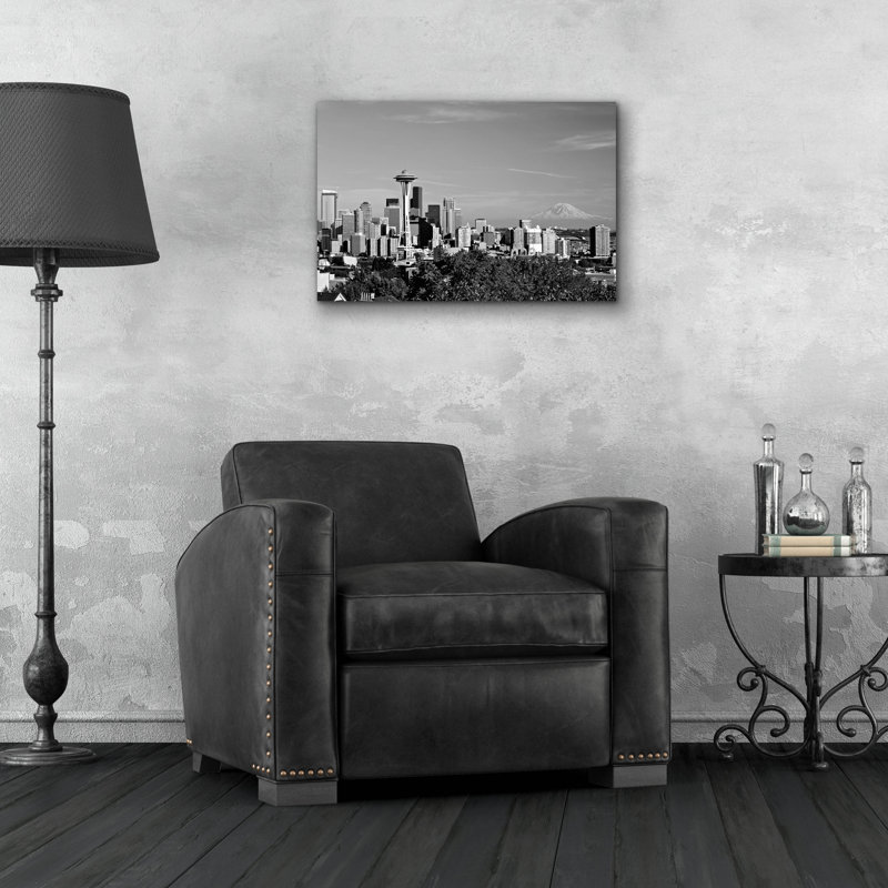 «Seattle Cityscape, Washington 02» par Monte Nagler, art mural en verre acrylique, H 16 po x l 24 po x P 0,2 po