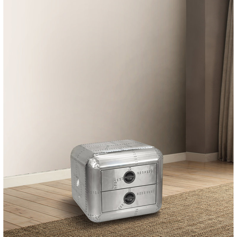 Table d'appoint carrée en aluminium 2 - Ajoutant une touche de look chic pour un ajout élégant