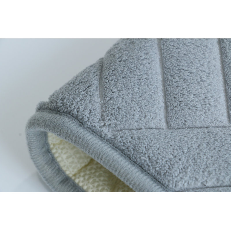 Ensemble de 2 tapis de bain en mousse viscoélastique, gris