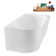 59" Streamline Soaking Glossy White Freestanding Tub and Tray With Internal Drain