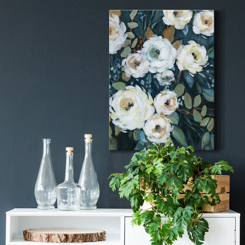 «Moonlit Garden III» par Carol Robinson, reproduction d'art sur toile tendue, H 40 po x l 30 po x P 1 po