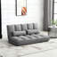 Chaise convertible convertible pliante en gris, réglable et 2 coussins, peu encombrante, réglable, structure