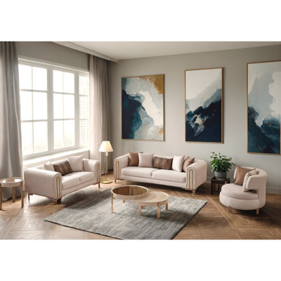 Hawraa 4 - Piece Velvet Living Room Set by Everly Quinn