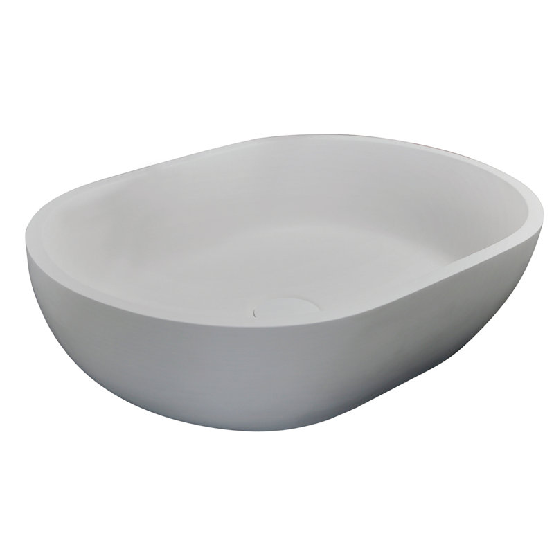 Barclay Divina 15'' Resin Oval Bathroom Sink, White Matte
