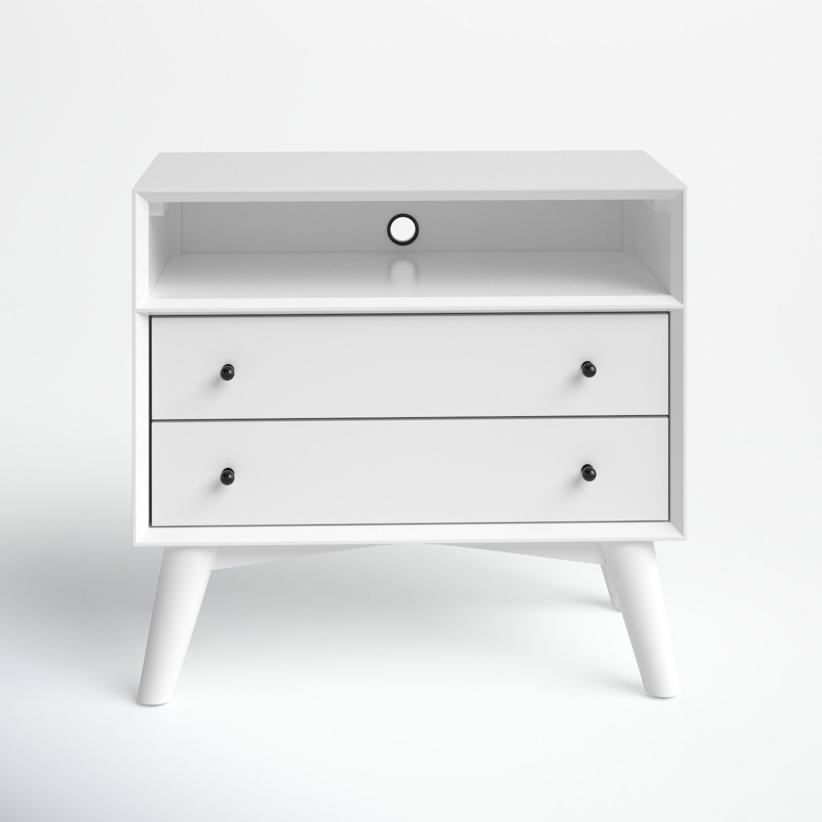 Williams Mahogany Nightstand with Shelf, White