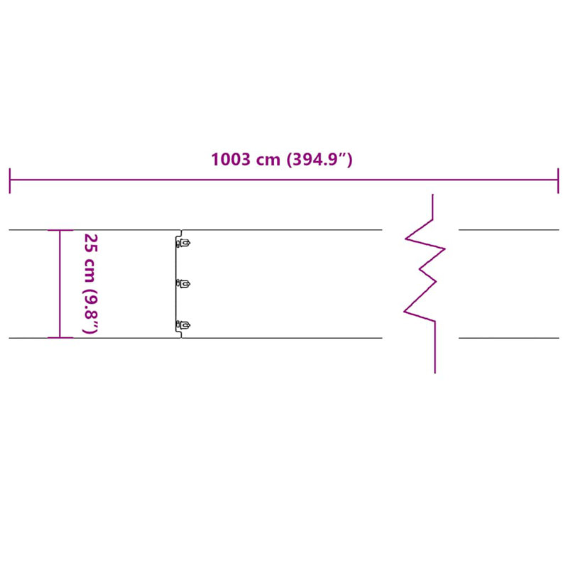 103 cm W Lawn Edging Fencing, 25cm H x 103cm W, White