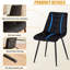 50cm H Nordic Velvet Dining Chair, Quilted Upholstered Side Chair with Metal Legs for Dining Room Kitchen-1957084807