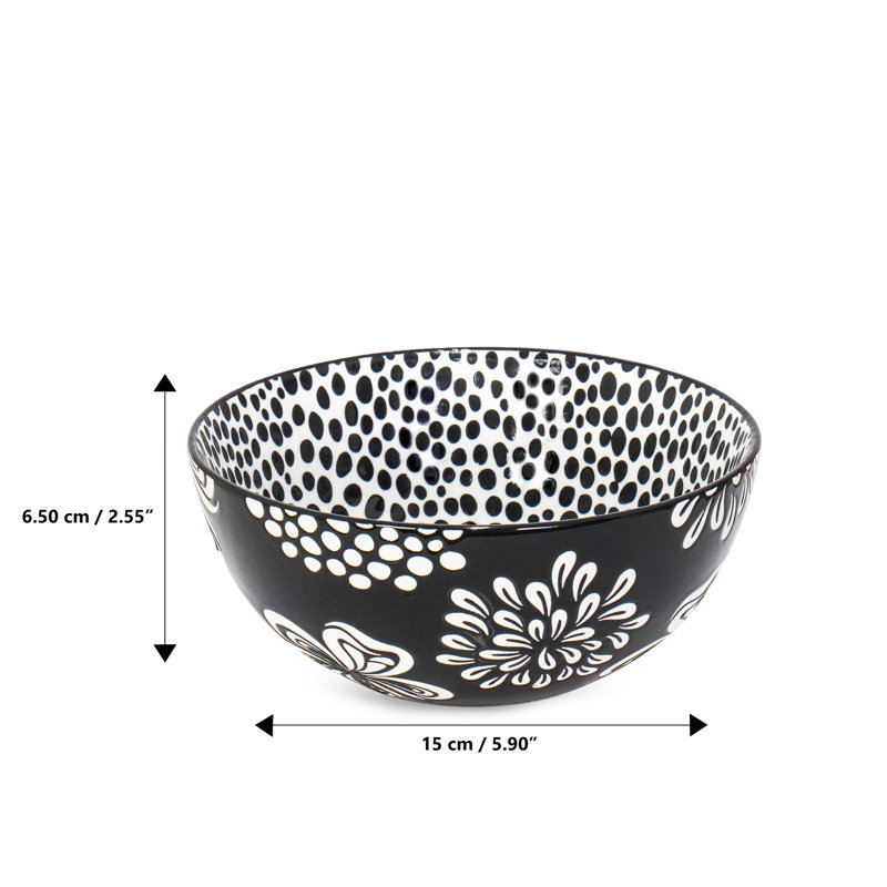 Bol en porcelaine 6 po Jardin, Noir