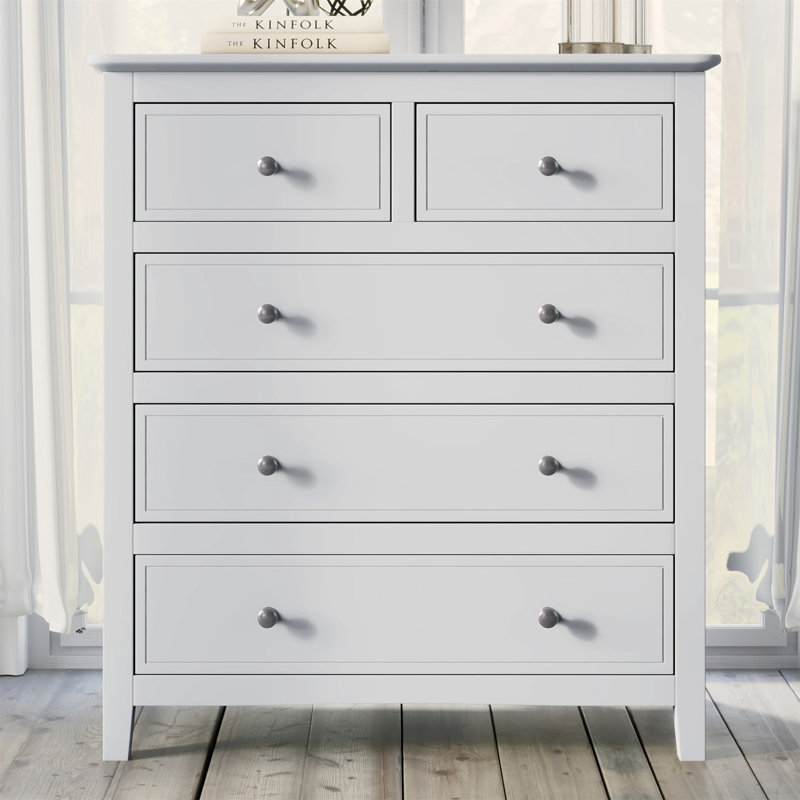 Commode 5 tiroirs en bois massif