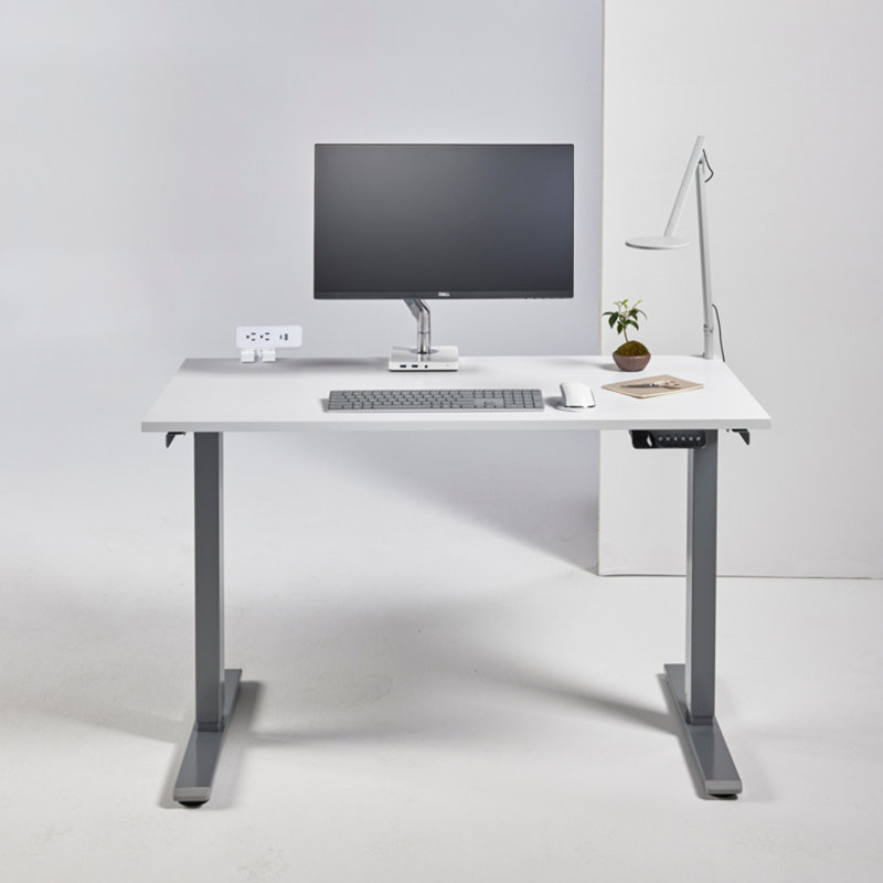eFloat Standing Desk, 48" W x 24" D, White Laminate