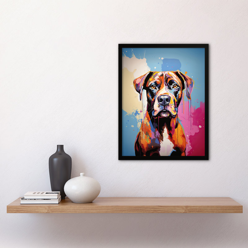 Brindle Boxer Dog Artwork - Single Picture Frame Print