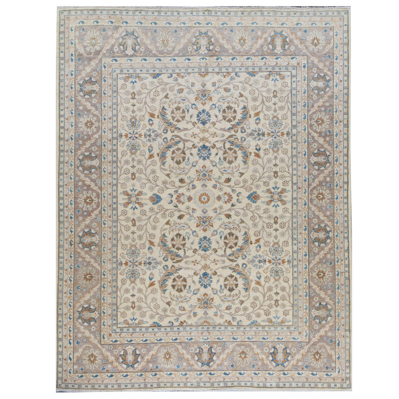 Tapis crème de haute qualité noué à la main