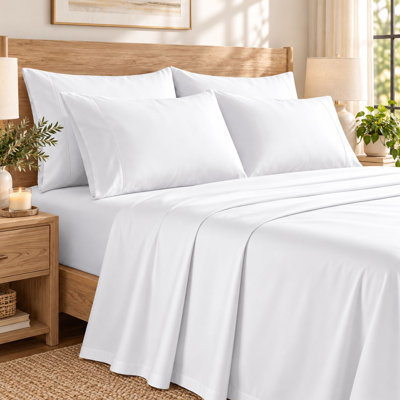 6 Piece King Brushed Microfiber Sheet Set with Deep Pocket and Elastic Straps, Gray