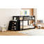 Lit simple superposé au-dessus avec compartiments de rangement supplémentaires - 4 tiroirs et 3 tablettes et look pour chambre à coucher-2134976817-2134976823