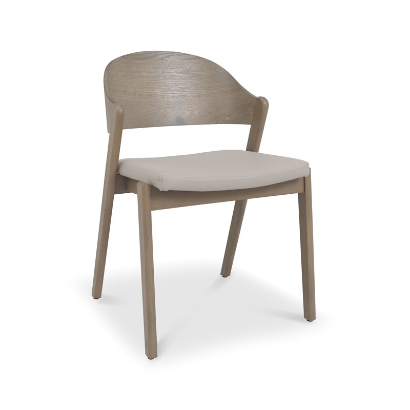 19cm H Upholstered Side Chair, Grey Wood