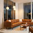 Moraga 3 Light Arc Floor Lamp - 85", Bone Porceliain, Weathered Brass & Walnut, 4-Way Rotary Switch