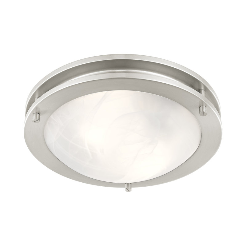 Plafonnier encastré 2 lumières Adrielle, H 3,5 po x l 11 po x P 11 po, Nickel brossé
