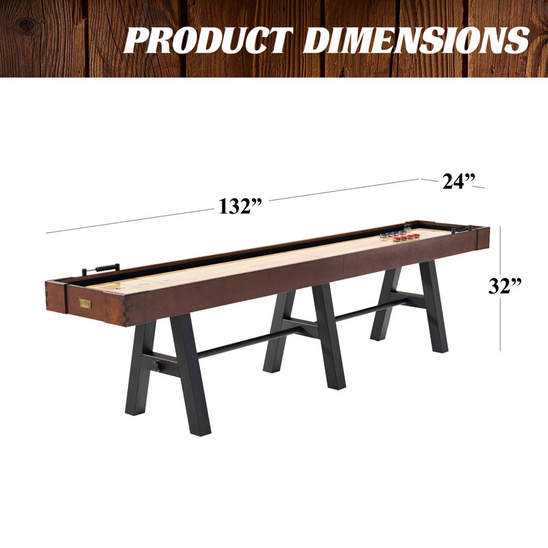 Barrington 132" Allendale Shuffleboard Table With Solid Wood Playfield And 8-puck Set