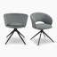 Biljana Luxury Fabric Upholstered Swivel Dining And Office Chairs With Metal Legs-1751846980