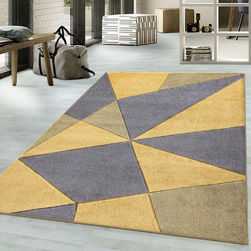 Geometric Large Area Rug for Living Room, Bedroom Carpet, Hallway Runner & Kitchen Floor Mat, Rectangle 120 x 170cm