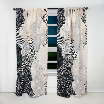 Geoffe Gray Abstract Corals IV - Nautical Curtain - Velvet Room Darkening - 1 panel