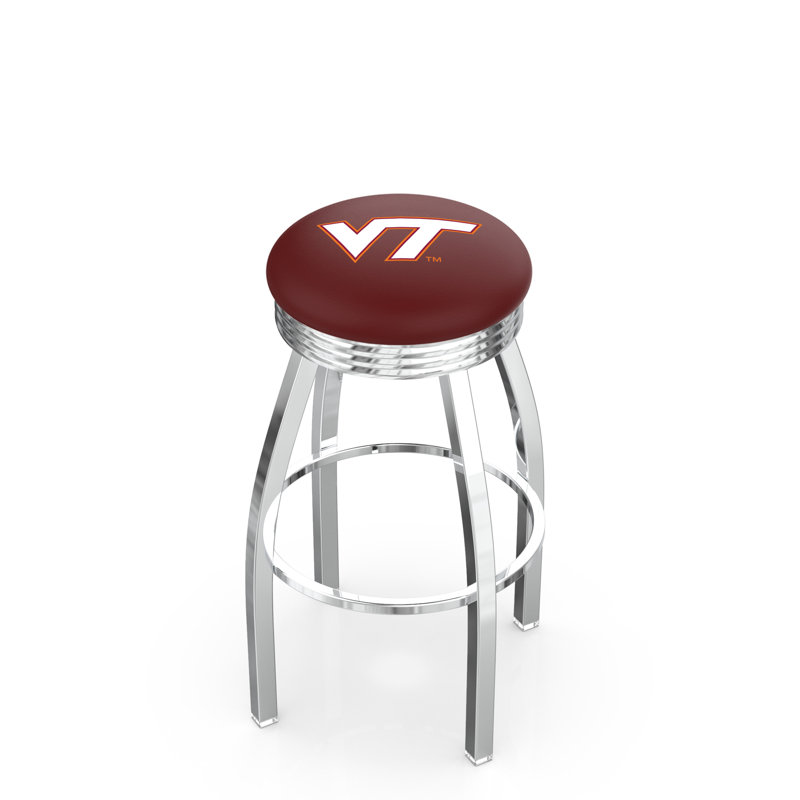 Tabouret de bar Logo Series, Tabouret de bar d'une hauteur de siège de 30 po, Noir soudé uni, Université Virginia Tech