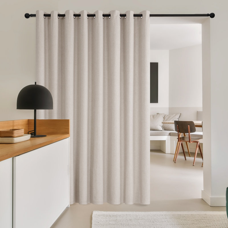 Marcarthur Blackout Curtain Single Panel, Flaxen, 100" W x 95" L