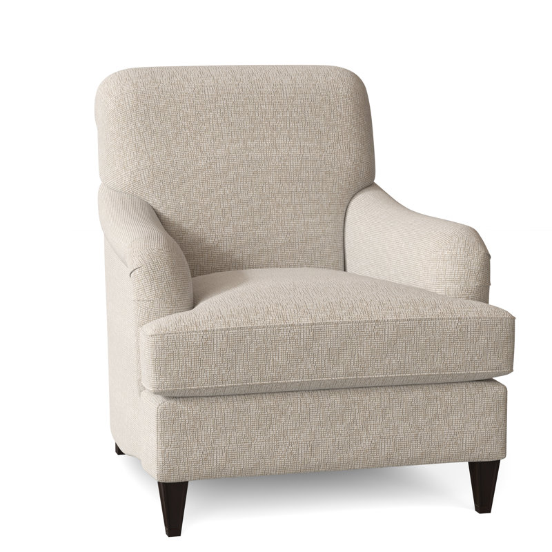 Bristol Upholstered Armchair, American Walnut, Chartres Pebble