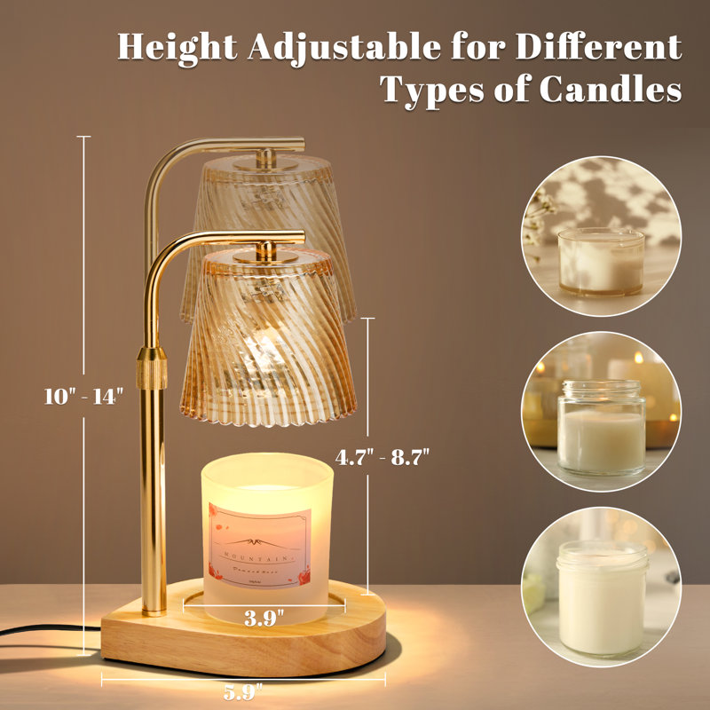 Candle Warmer Lamp with Timer Dimmer Adjustable Height for Home