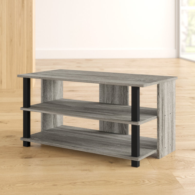 Amanah Unfinished TV Stand for TVs up to 32", Gray/Black